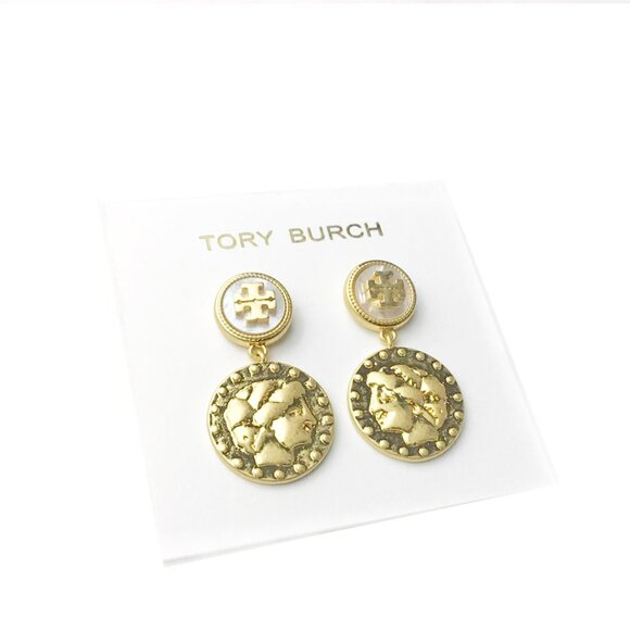 Tory Burch Coin Drop Earrings NWOT - Picture 4 of 8